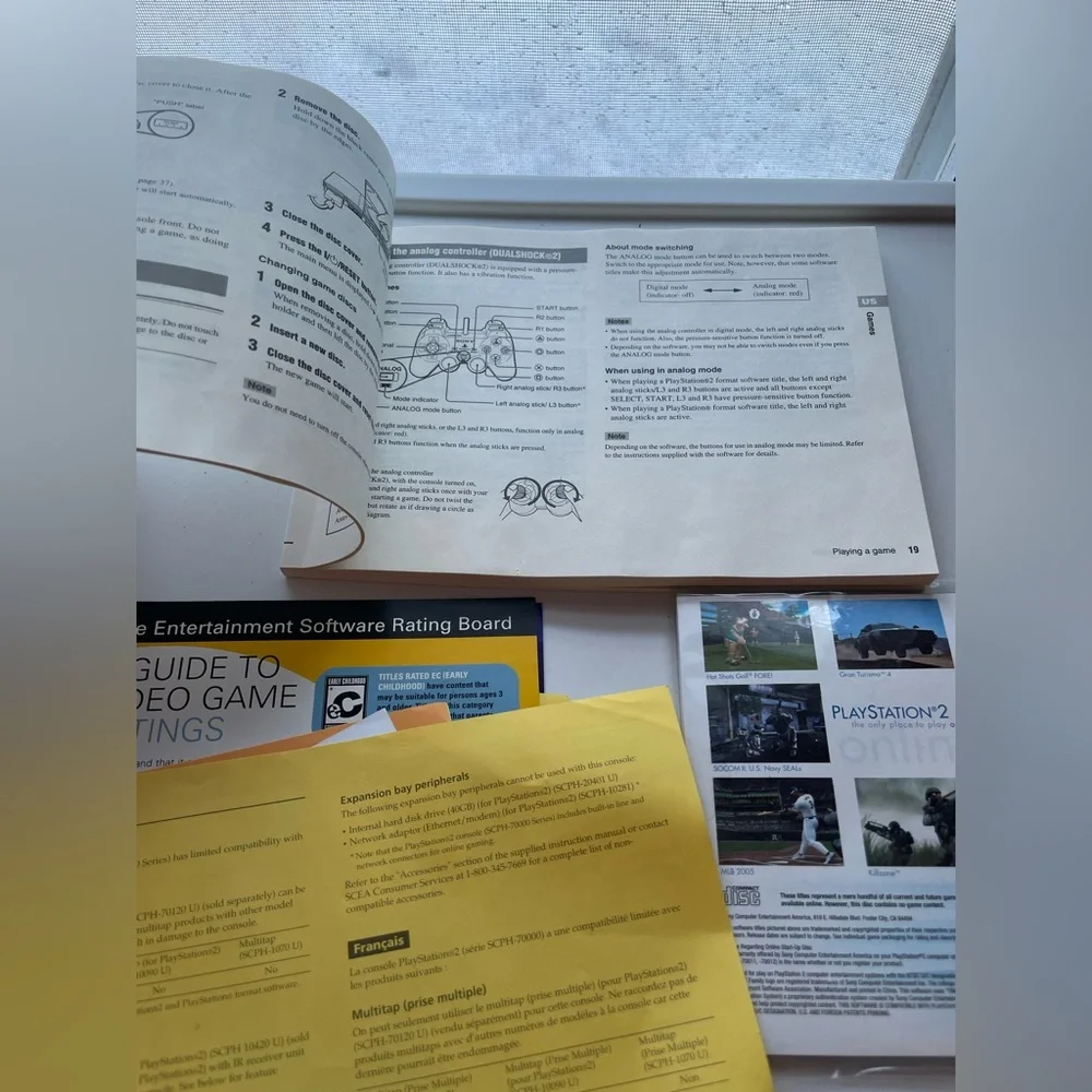 PlayStation 2 Original Manual and Paperwork, Sony